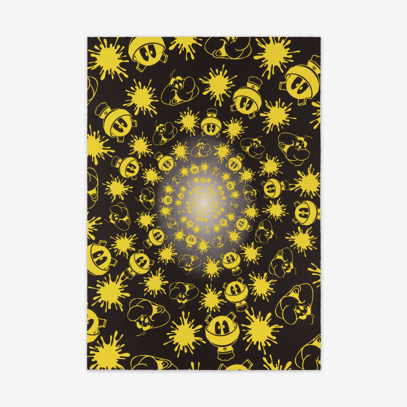 no-stain-no-gain-john-armleder-print-them-all-mamco-geneve-lithograph-black-yellow-edition