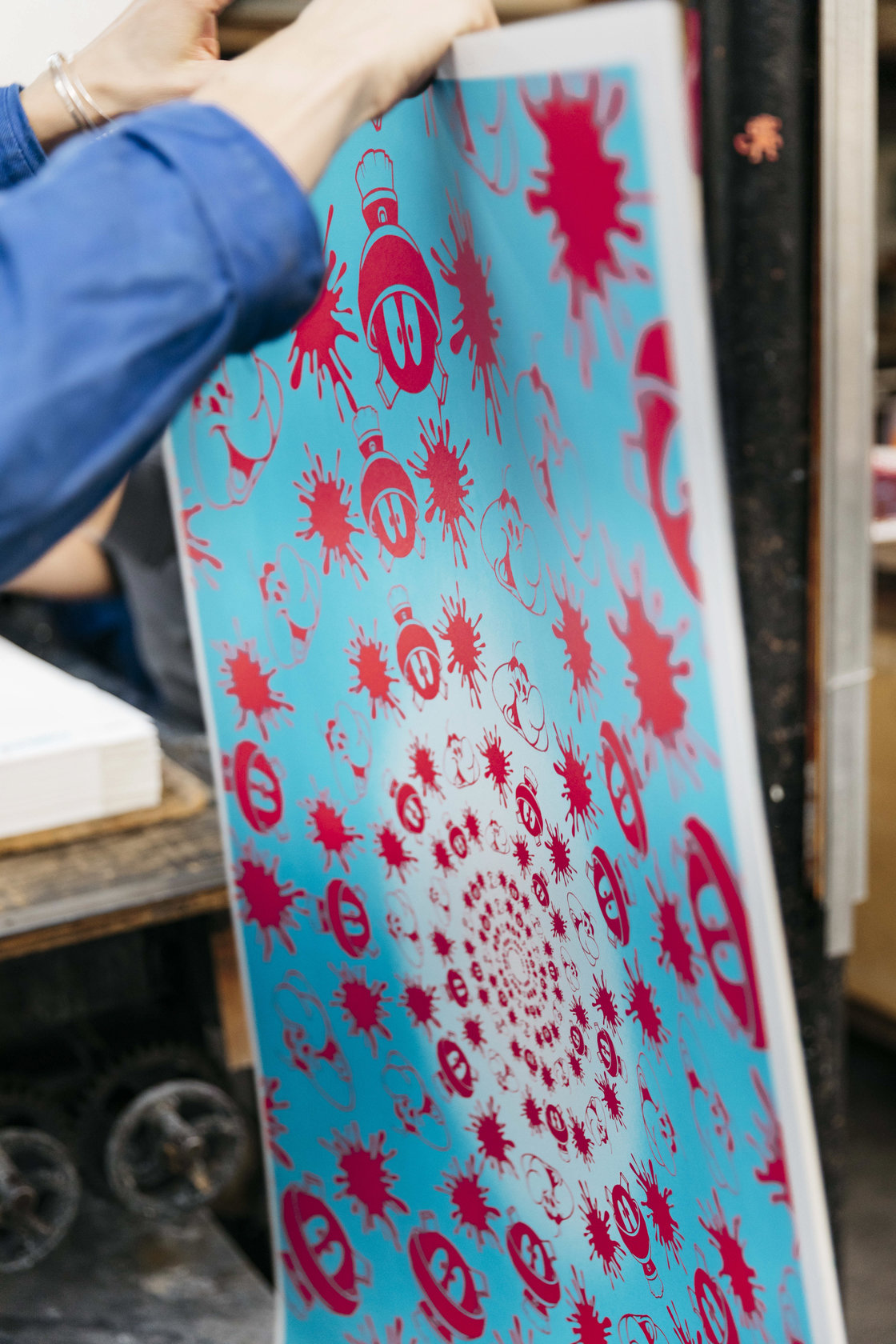 no-stain-no-gain-john-armleder-print-them-all-mamco-geneve-lithograph-blue-pink-edition-details-publishing-house no-stain-no-gain-john-armleder-print-them-all-mamco-geneve-lithograph-blue-pink-edition-details-publishing-house