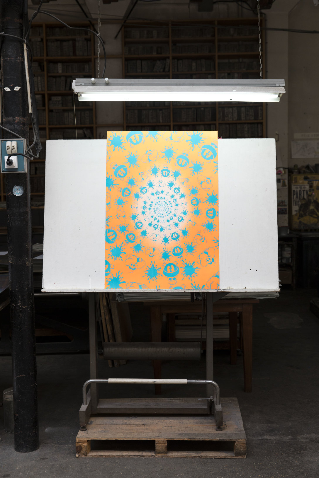 no-stain-no-gain-john-armleder-print-them-all-mamco-geneve-lithograph-orange-blue-edition-printing-house-paris no-stain-no-gain-john-armleder-print-them-all-mamco-geneve-lithograph-orange-blue-edition-printing-house-paris