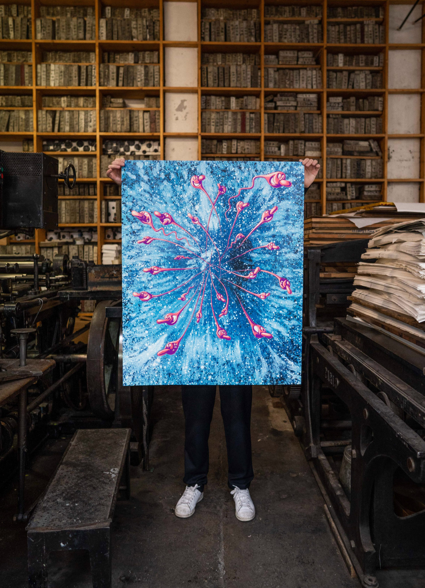 in-the-beginning-pink-glitters-gloss-edition-kenny-scharf-jrp-presentation-printing-house