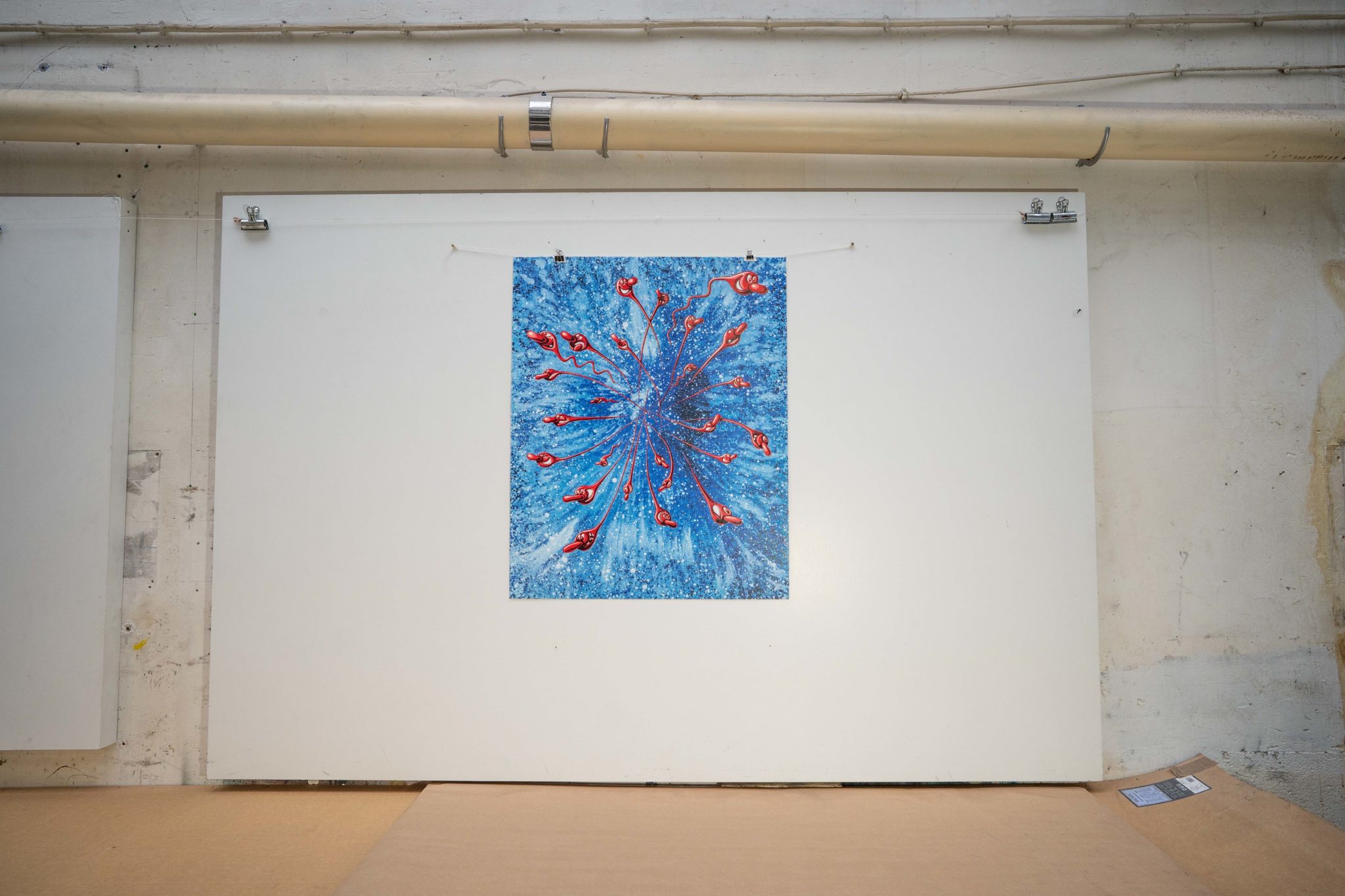 red-glitters-gloss-edition-in-the-beginning-kenny-scharf-jrp-editions-lithograph-presentation-printing-house-paris