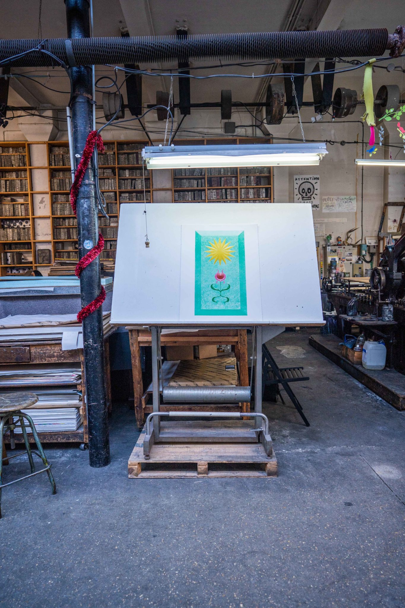 landscape-growth-panel-copper-oxide-green-greg-parma-smith-lithograph-presentation-printing-house-paris