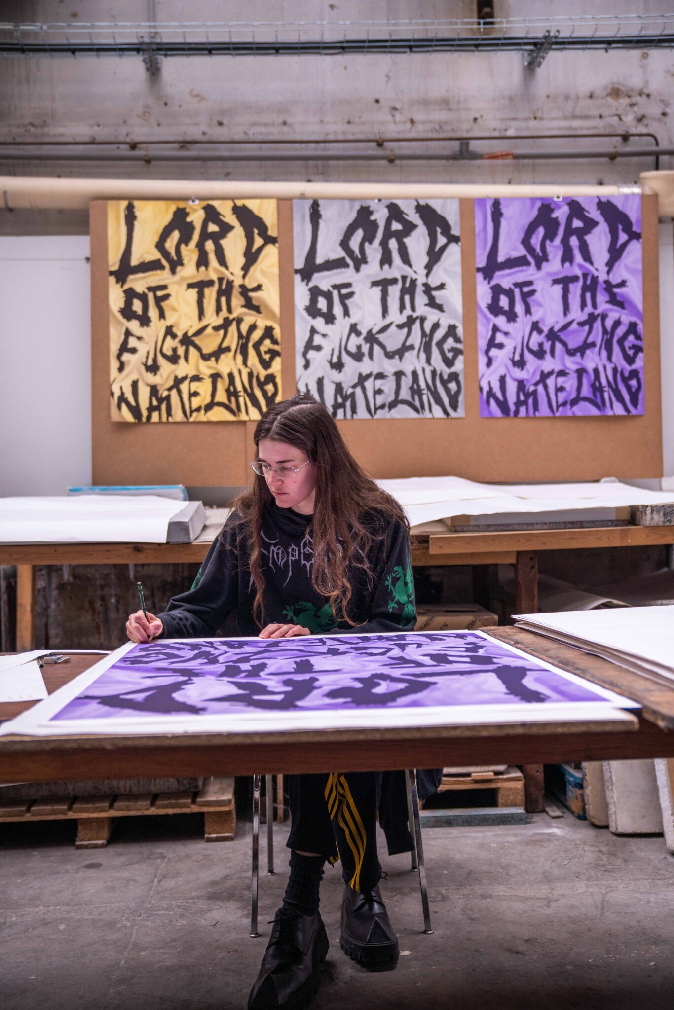 lord-of-the-fucking-wasteland-purple-edition-eliza-douglas-lithograph-signature-process-artist