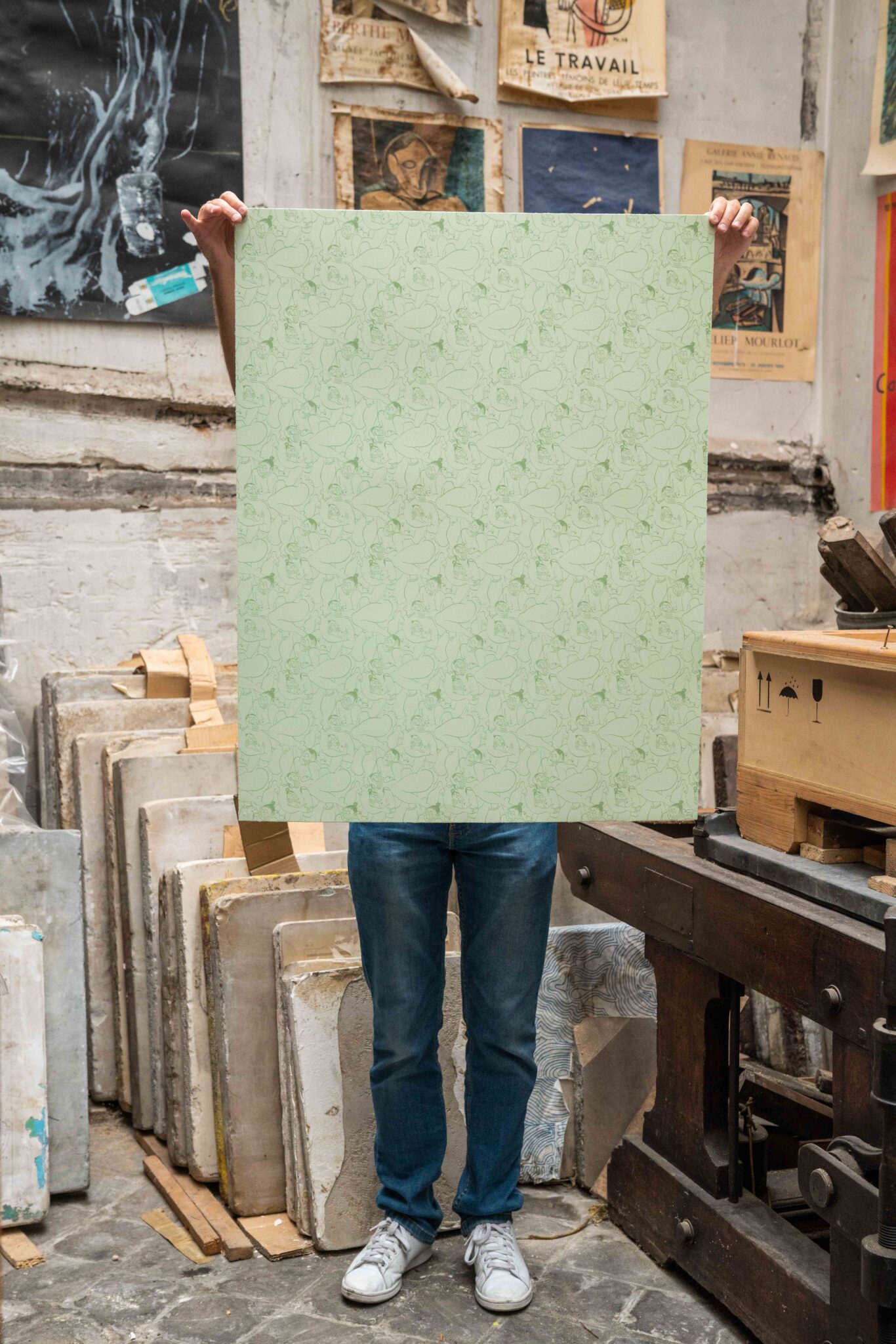 fatebe-a-quiet-pattern-green-edition-ebecho-muslimova-lithograph-situation