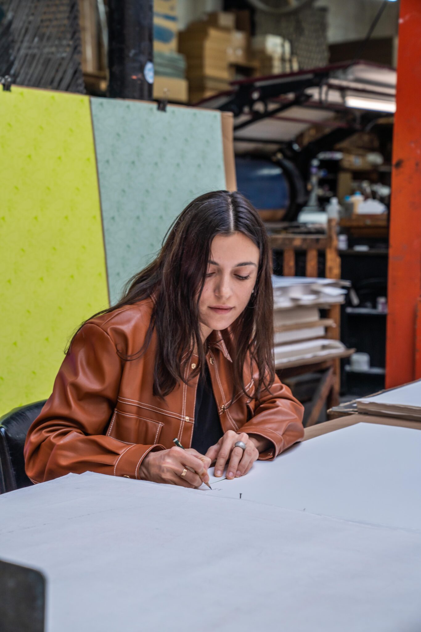 fatebe-a-quiet-pattern-orange-edition-ebecho-muslimova-lithograph-artist-signature-detail