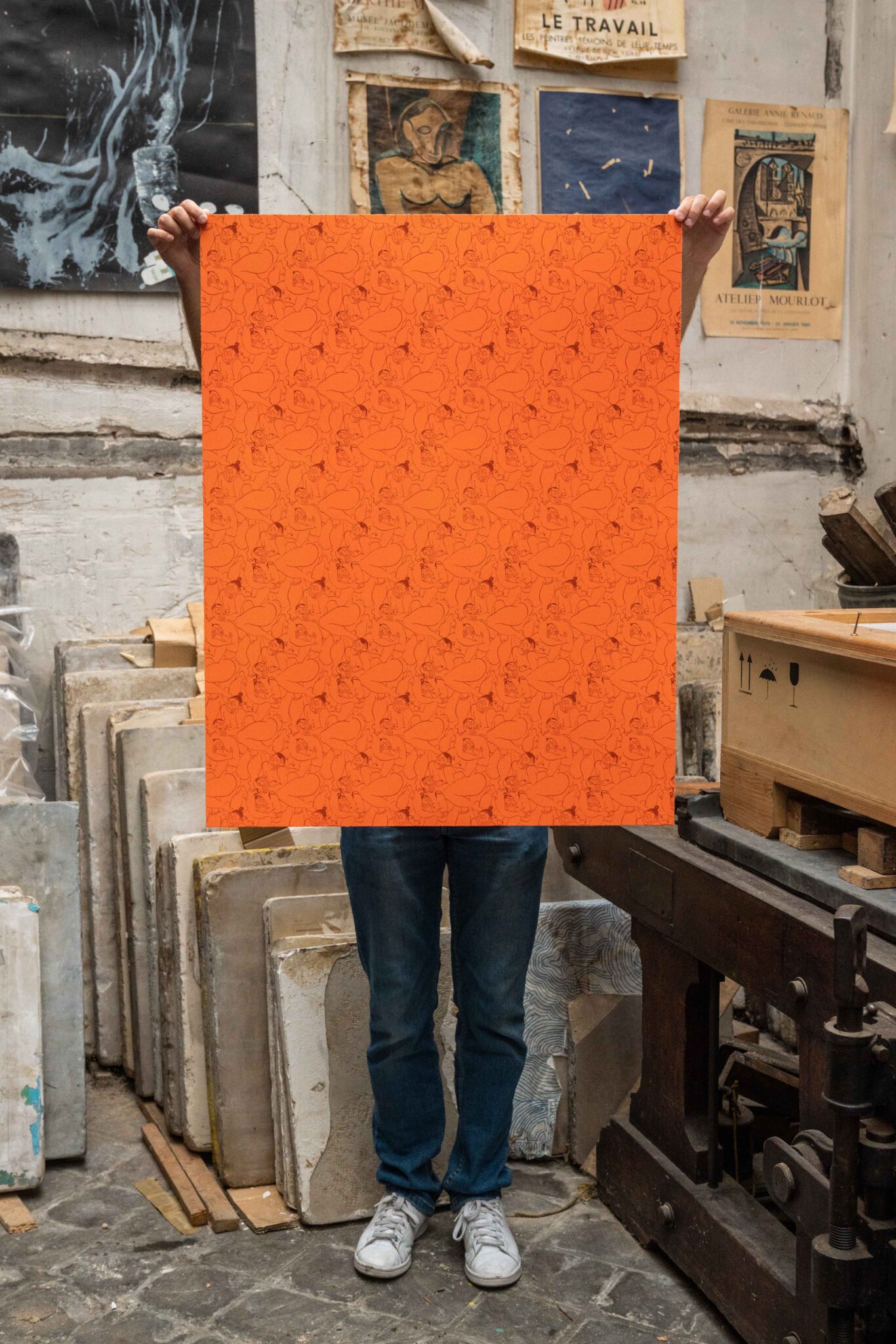 fatebe-a-quiet-pattern-orange-edition-ebecho-muslimova-lithograph-situation